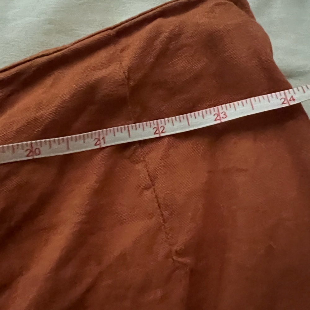 Leith Plus Size Orange Rust Linen Shorts - image 2